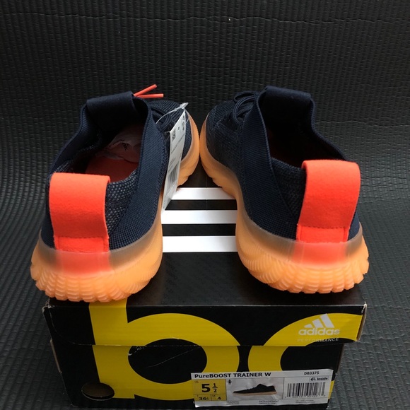 Adidas PureBoost Blue & Orange Women Size 5.5 - Picture 6 of 6